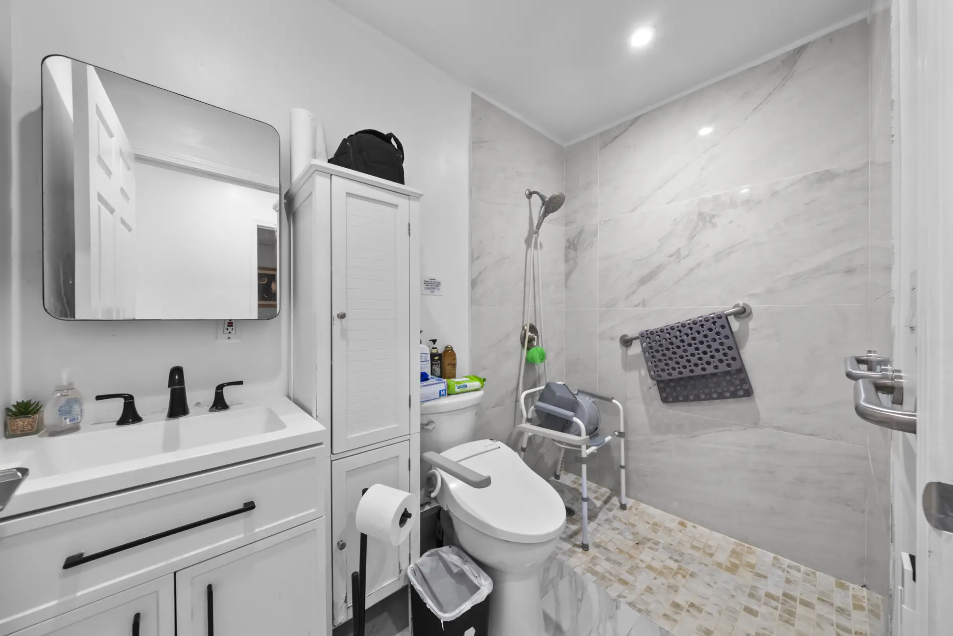 Bathroom with accessible features