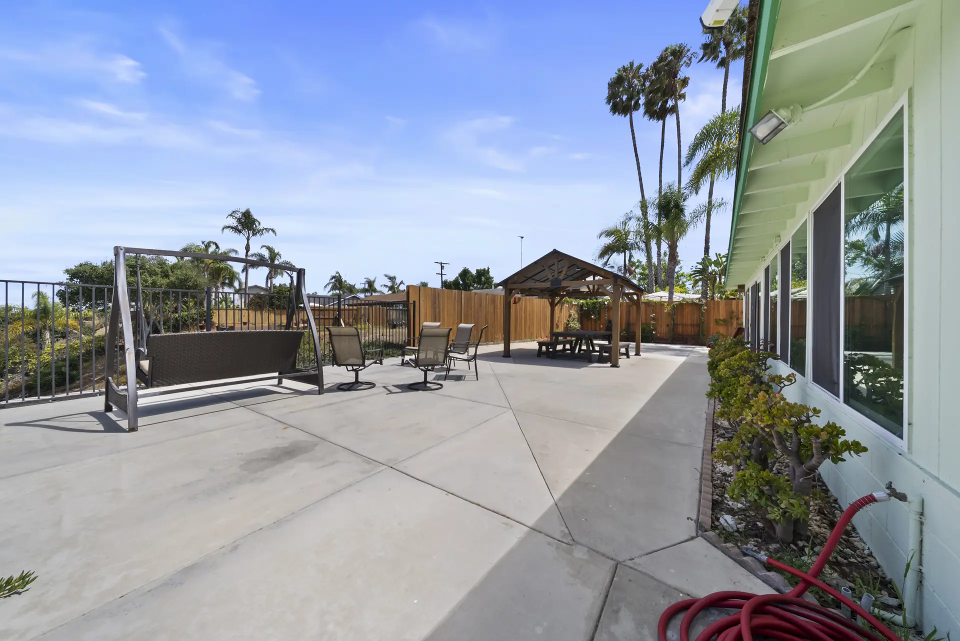 Outdoor patio and seating area